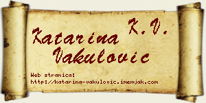 Katarina Vakulović vizit kartica